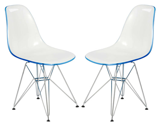 LeisureMod Cresco Molded 2-Tone Eiffel Side Chair, Set of 2 | Side Chairs | Modishstore
