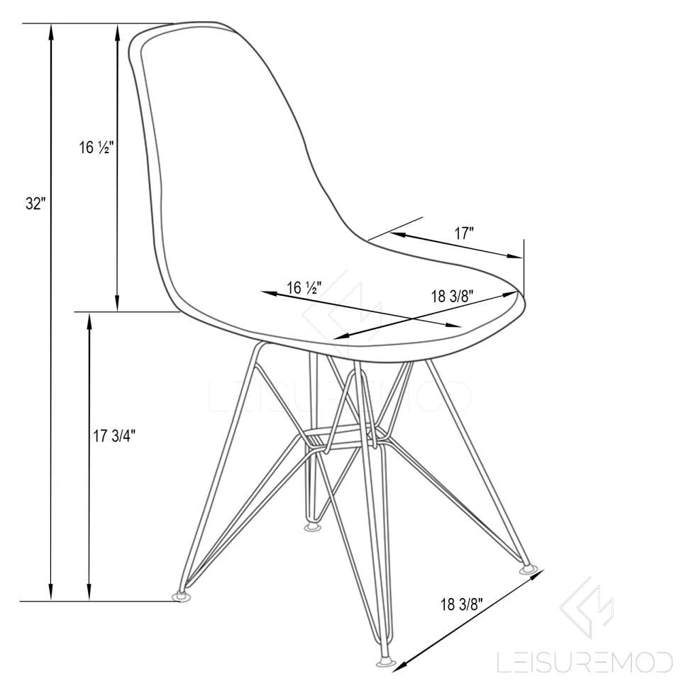 LeisureMod Cresco Molded 2-Tone Eiffel Side Chair, Set of 4 | Side Chairs | Modishstore - 7