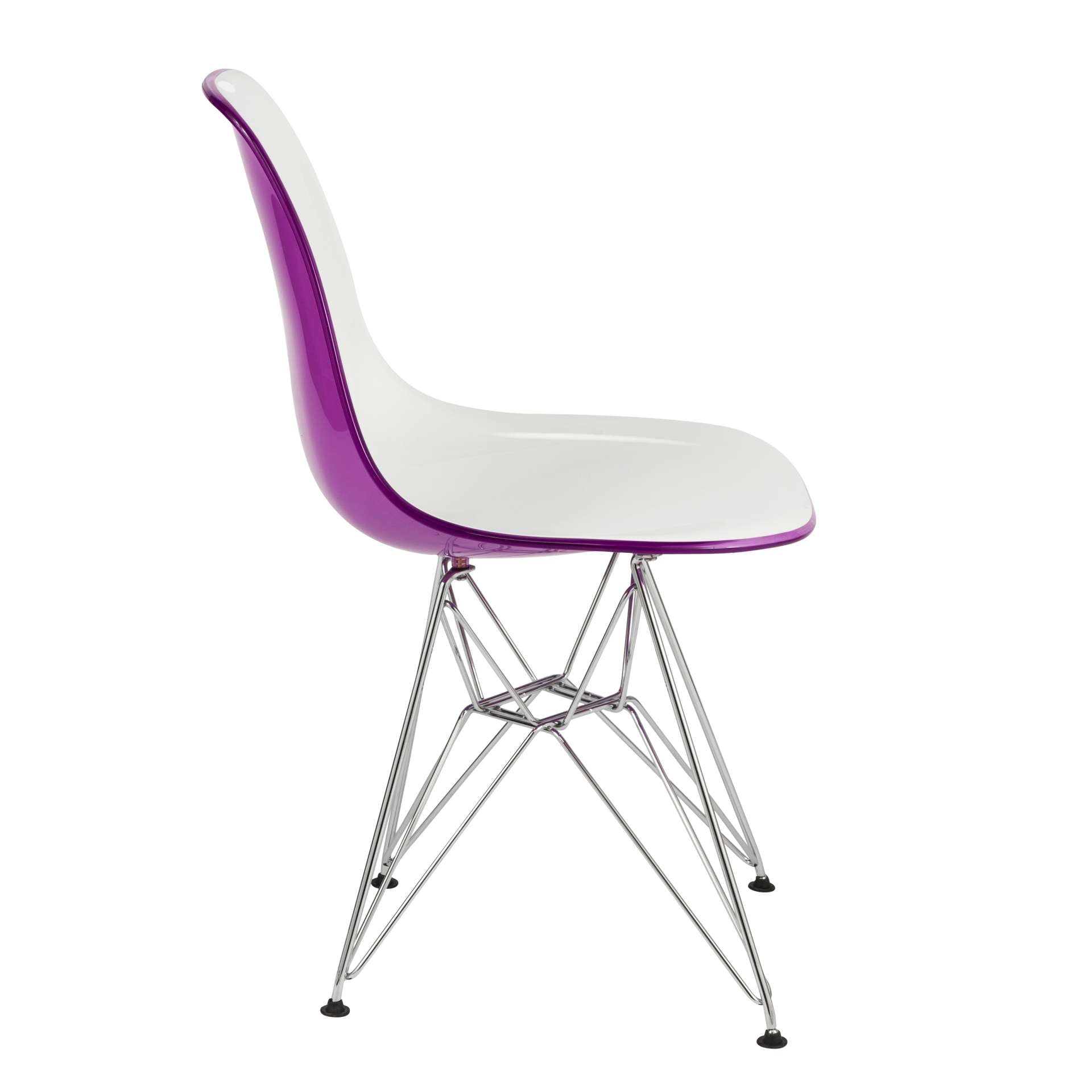 LeisureMod Cresco Molded 2-Tone Eiffel Side Chair, Set of 4 | Side Chairs | Modishstore - 3