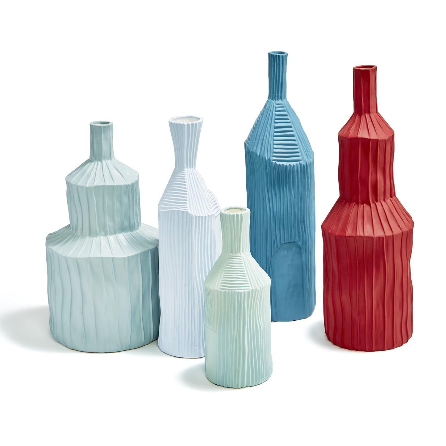 Set Of 5 Ribbed Vase By Tozai Home | Vases | Modishstore