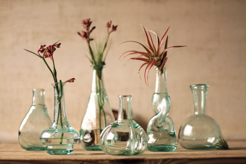 Kalalou Bottle Bud Vases - Set Of 6 | Modishstore | Vases