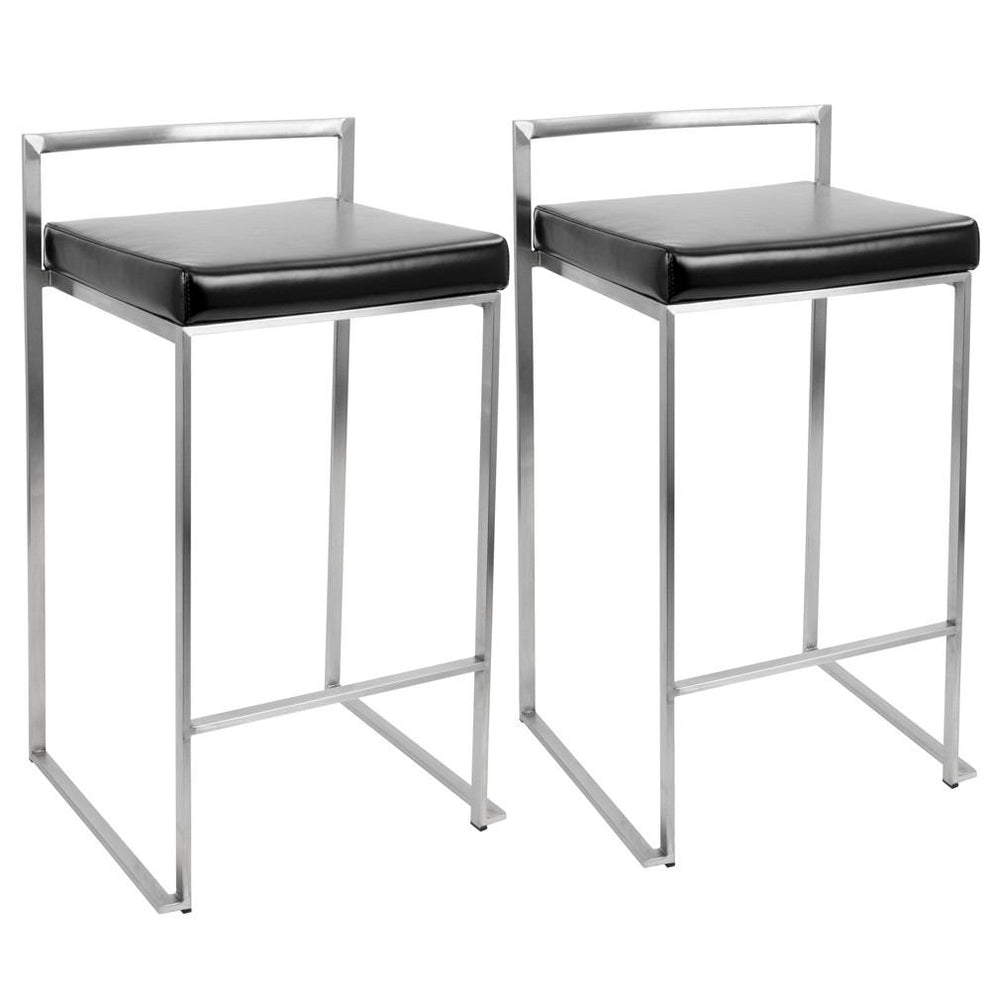 LumiSource Fuji Stacker Counter Stool Set of 2 | Modishstore | Counter Stools