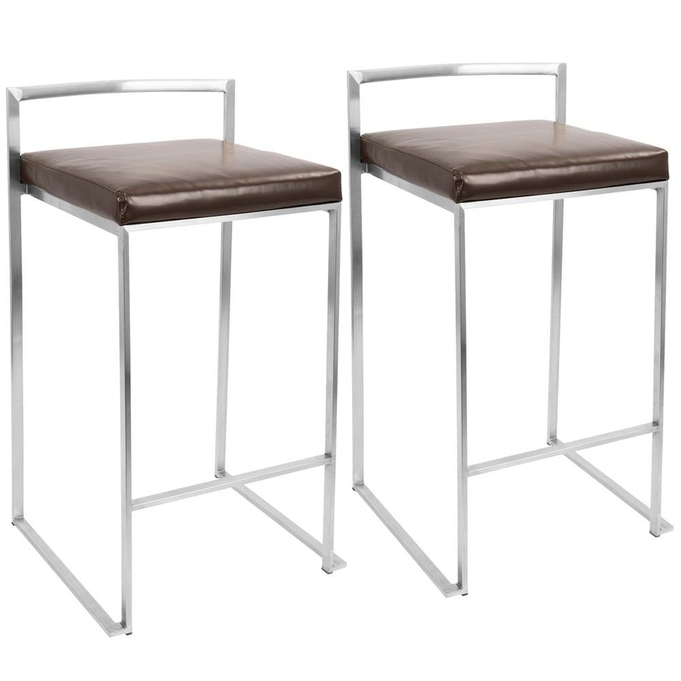 LumiSource Fuji Stacker Counter Stool Set of 2-2