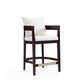 Manhattan Comfort Ritz 34 in. Ivory and Dark Walnut Beech Wood Counter Height Bar Stool | Counter Stools | Modishstore