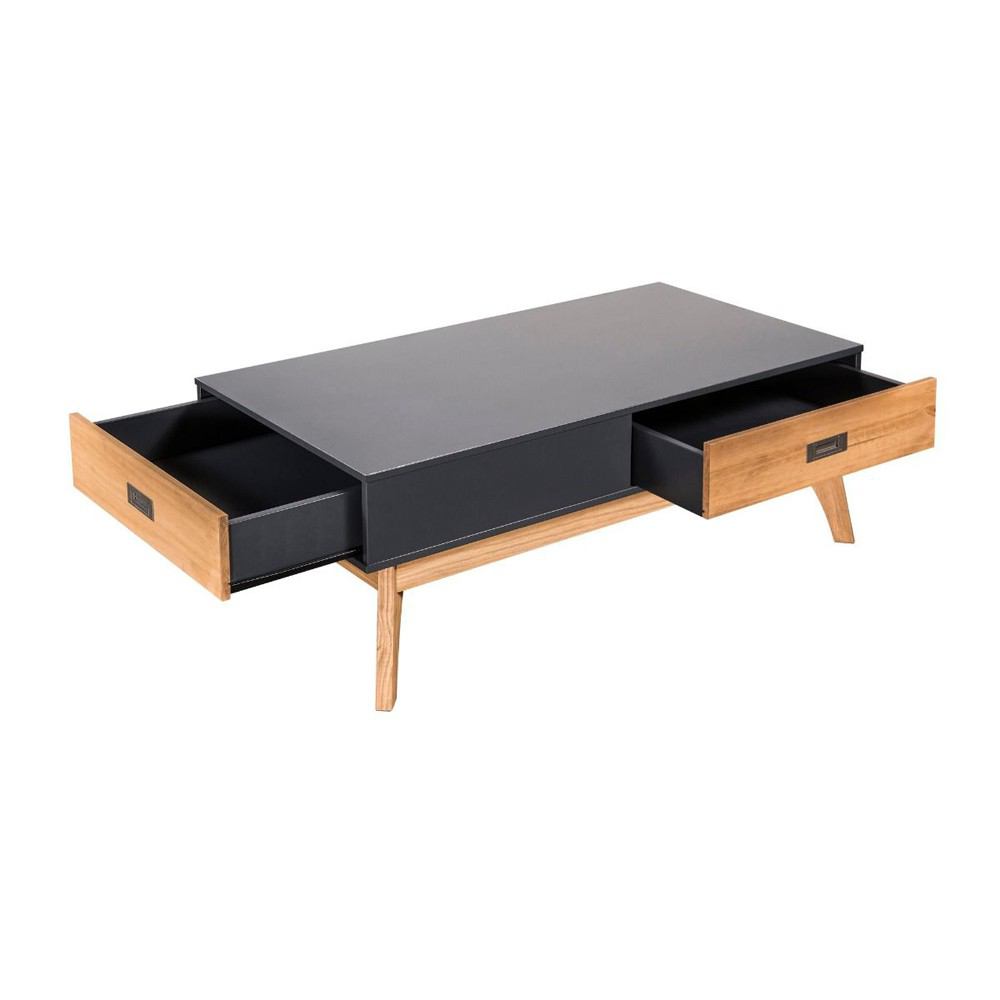 Manhattan Comfort Rustic Mid-Century Modern 2-Drawer Jackie 1.0 Coffee Table | Coffee Tables | Modishstore-5