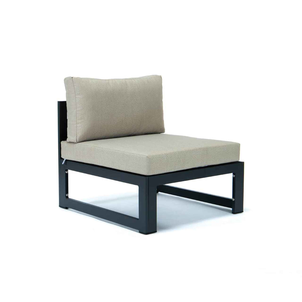 LeisureMod Chelsea 6-Piece Patio Sectional Black Aluminum With Cushions | Outdoor Sofas, Loveseats & Sectionals | Modishstore - 6
