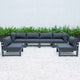 LeisureMod Chelsea 6-Piece Patio Sectional Black Aluminum With Cushions | Outdoor Sofas, Loveseats & Sectionals | Modishstore - 8