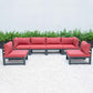 LeisureMod Chelsea 6-Piece Patio Sectional Black Aluminum With Cushions | Outdoor Sofas, Loveseats & Sectionals | Modishstore - 30