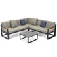 LeisureMod Chelsea Black Sectional With Adjustable Headrest & Coffee Table With Two Tone Cushions | Outdoor Sofas, Loveseats & Sectionals | Modishstore - 15