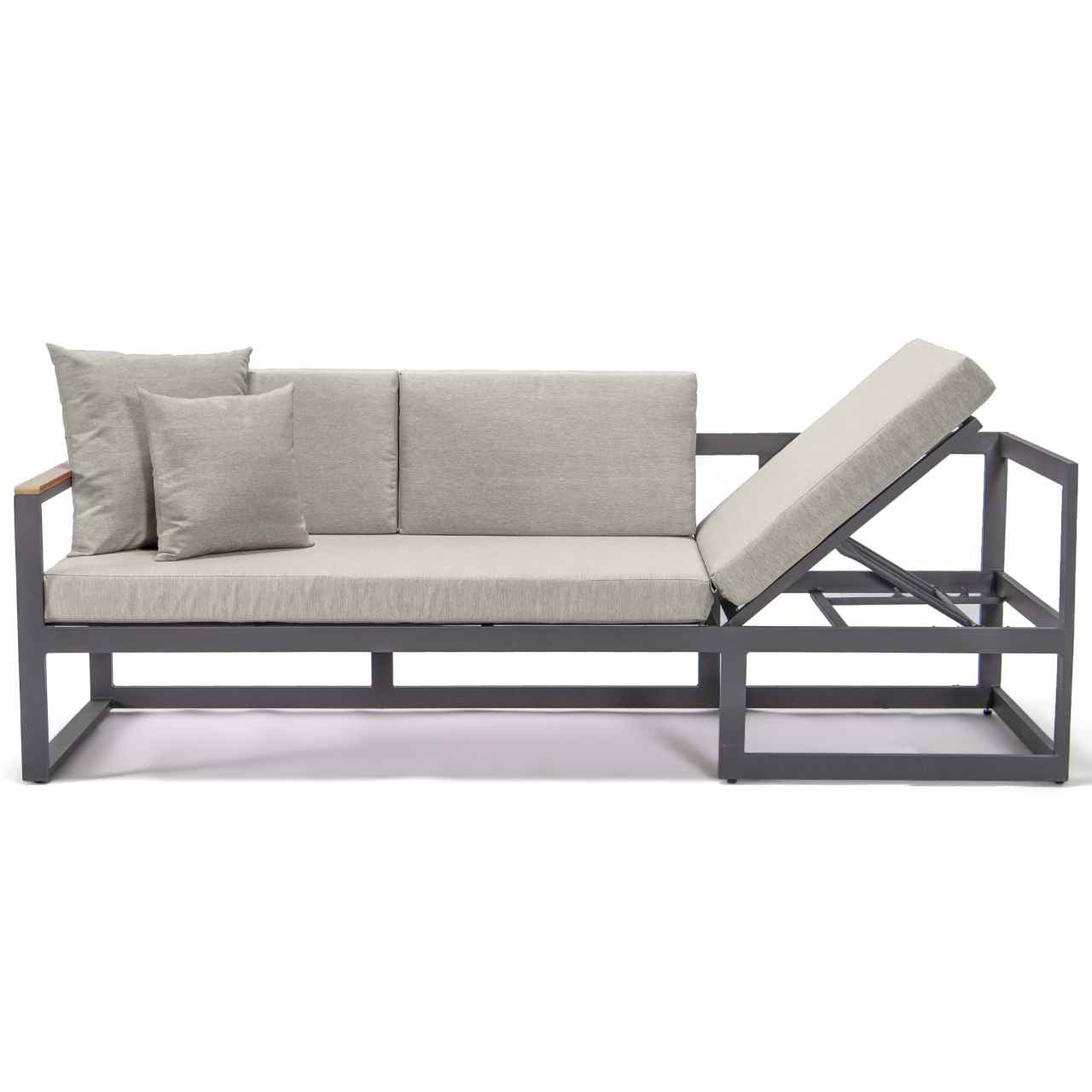 LeisureMod Chelsea Black Sectional With Adjustable Headrest & Coffee Table With Cushions | Outdoor Sofas, Loveseats & Sectionals | Modishstore - 11