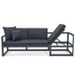 LeisureMod Chelsea Black Sectional With Adjustable Headrest & Coffee Table With Cushions | Outdoor Sofas, Loveseats & Sectionals | Modishstore - 25