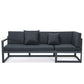 LeisureMod Chelsea Black Sectional With Adjustable Headrest & Coffee Table With Cushions | Outdoor Sofas, Loveseats & Sectionals | Modishstore - 24