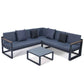 LeisureMod Chelsea Black Sectional With Adjustable Headrest & Coffee Table With Two Tone Cushions | Outdoor Sofas, Loveseats & Sectionals | Modishstore - 44