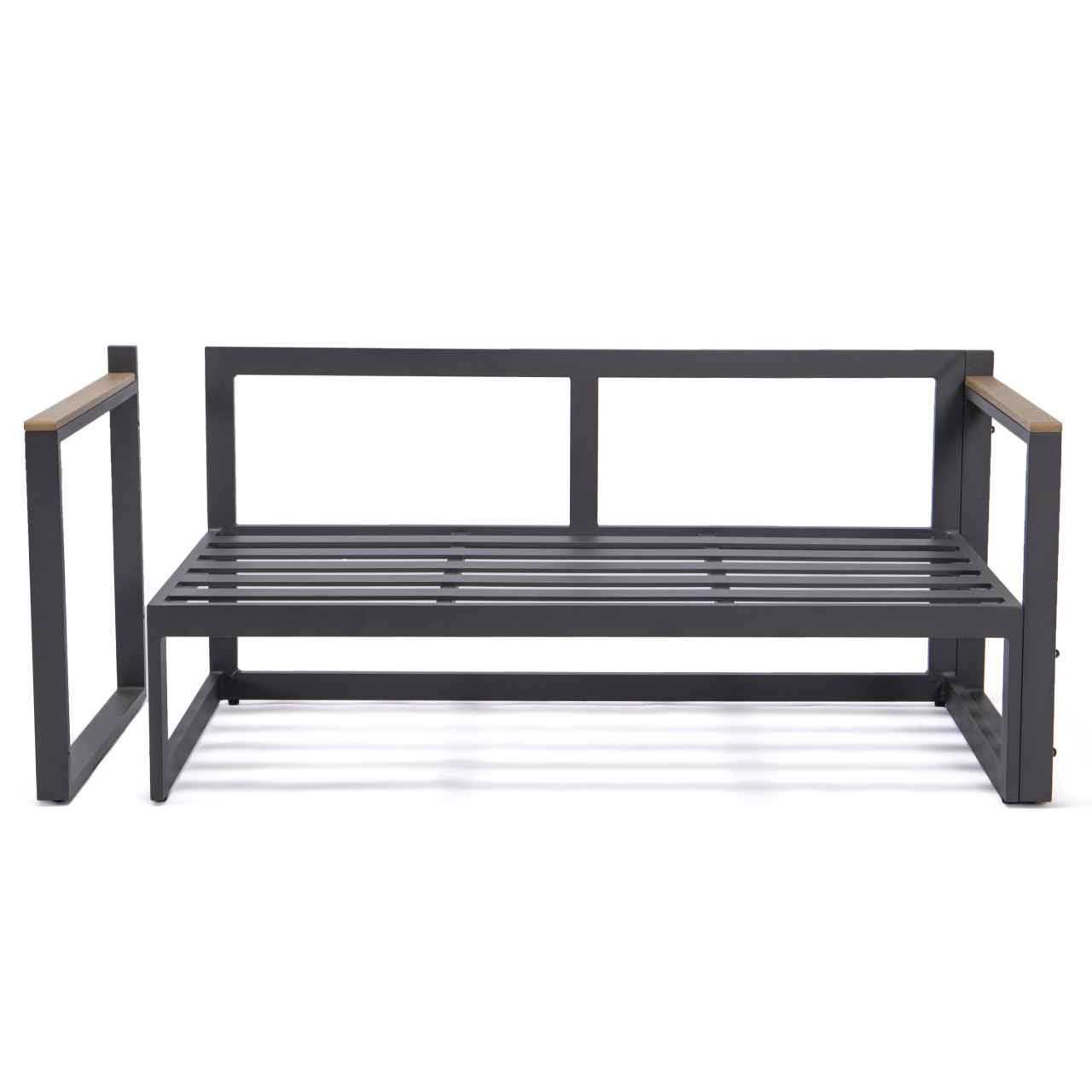 LeisureMod Chelsea Black Sectional With Adjustable Headrest & Coffee Table With Cushions | Outdoor Sofas, Loveseats & Sectionals | Modishstore - 38