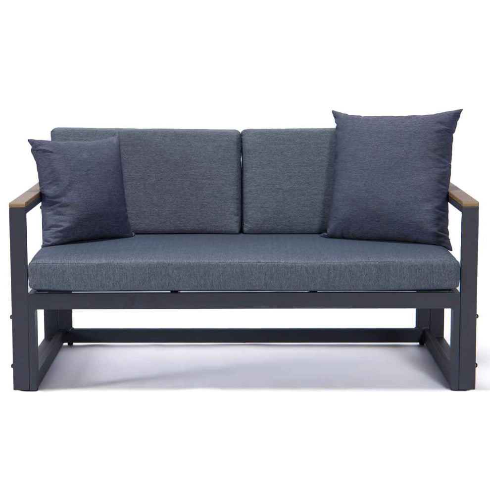 LeisureMod Chelsea Black Sectional With Adjustable Headrest & Coffee Table With Cushions | Outdoor Sofas, Loveseats & Sectionals | Modishstore - 40
