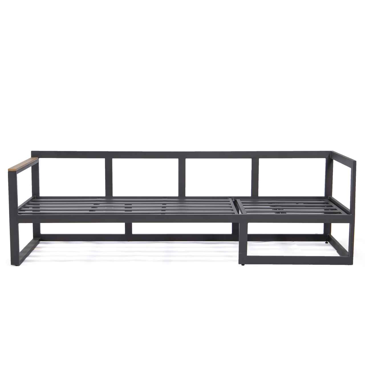 LeisureMod Chelsea Black Sectional With Adjustable Headrest & Coffee Table With Cushions | Outdoor Sofas, Loveseats & Sectionals | Modishstore - 59