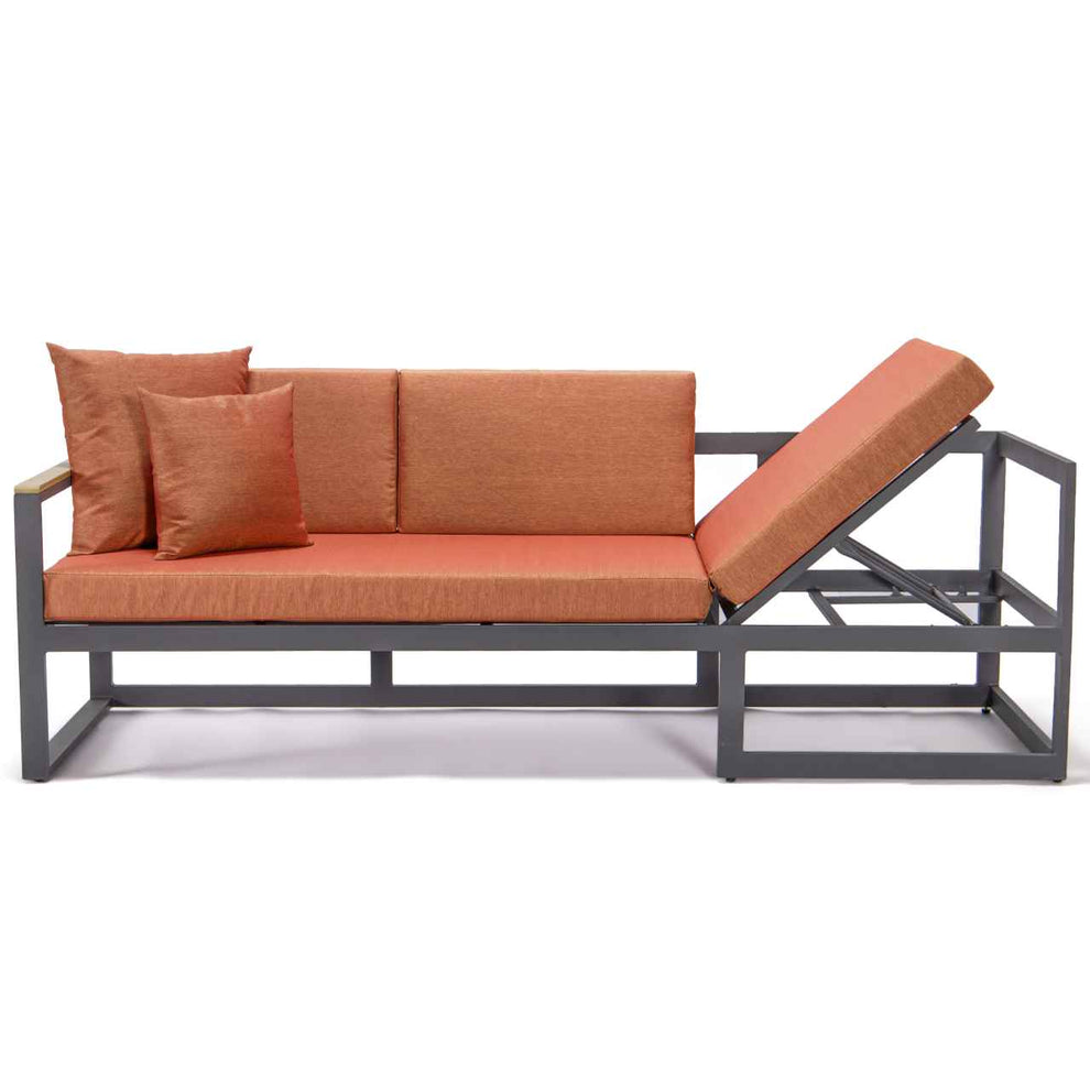 LeisureMod Chelsea Black Sectional With Adjustable Headrest & Coffee Table With Cushions | Outdoor Sofas, Loveseats & Sectionals | Modishstore - 72