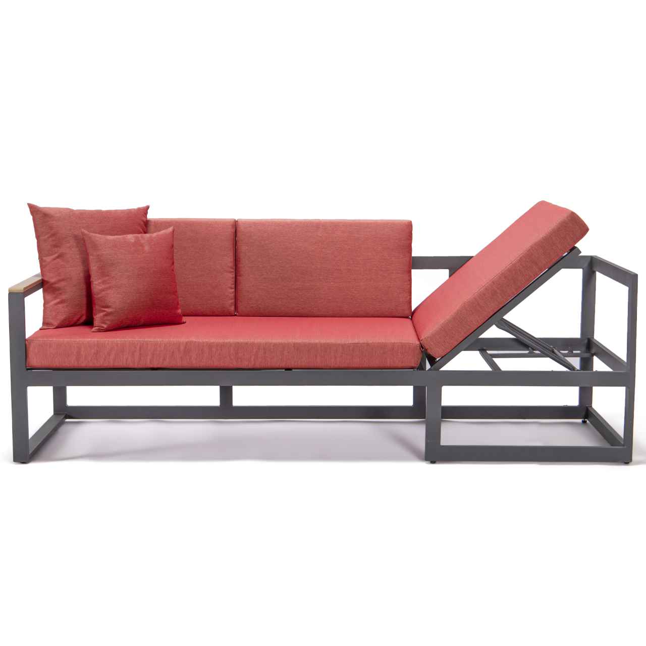 LeisureMod Chelsea Black Sectional With Adjustable Headrest & Coffee Table With Cushions | Outdoor Sofas, Loveseats & Sectionals | Modishstore - 87