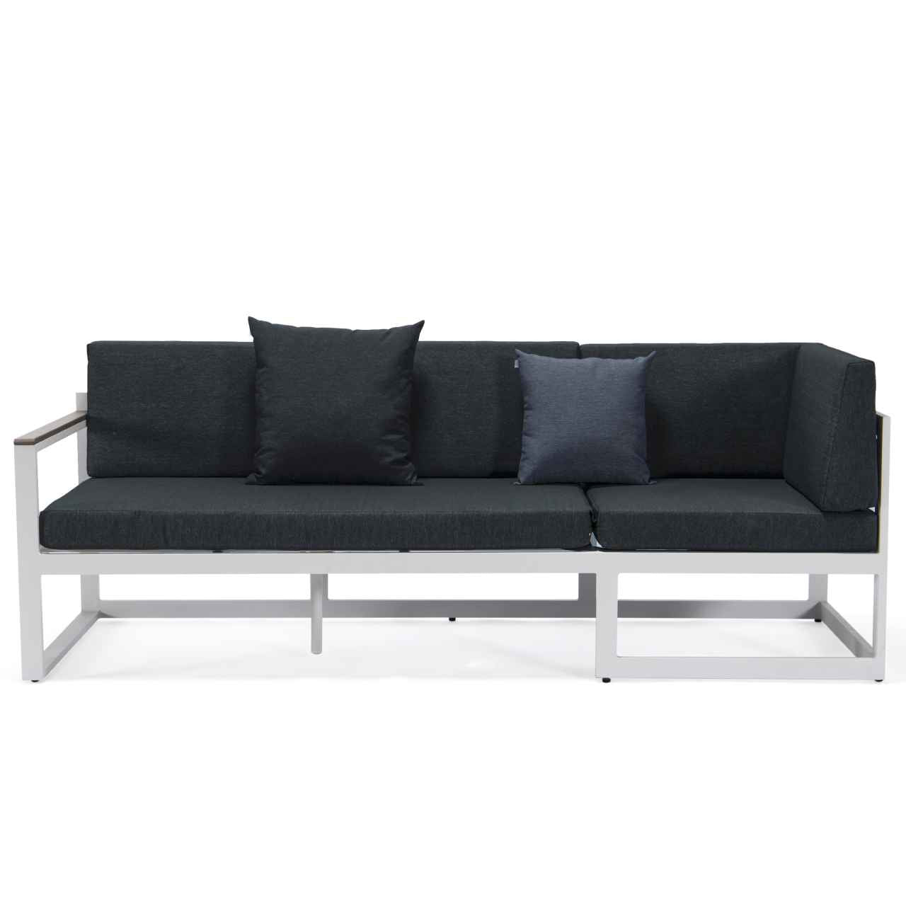 LeisureMod Chelsea White Sectional With Adjustable Headrest & Coffee Table With Two Tone Cushions | Outdoor Sofas, Loveseats & Sectionals | Modishstore - 25