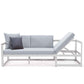 LeisureMod Chelsea White Sectional With Adjustable Headrest & Coffee Table With Two Tone Cushions | Outdoor Sofas, Loveseats & Sectionals | Modishstore - 56