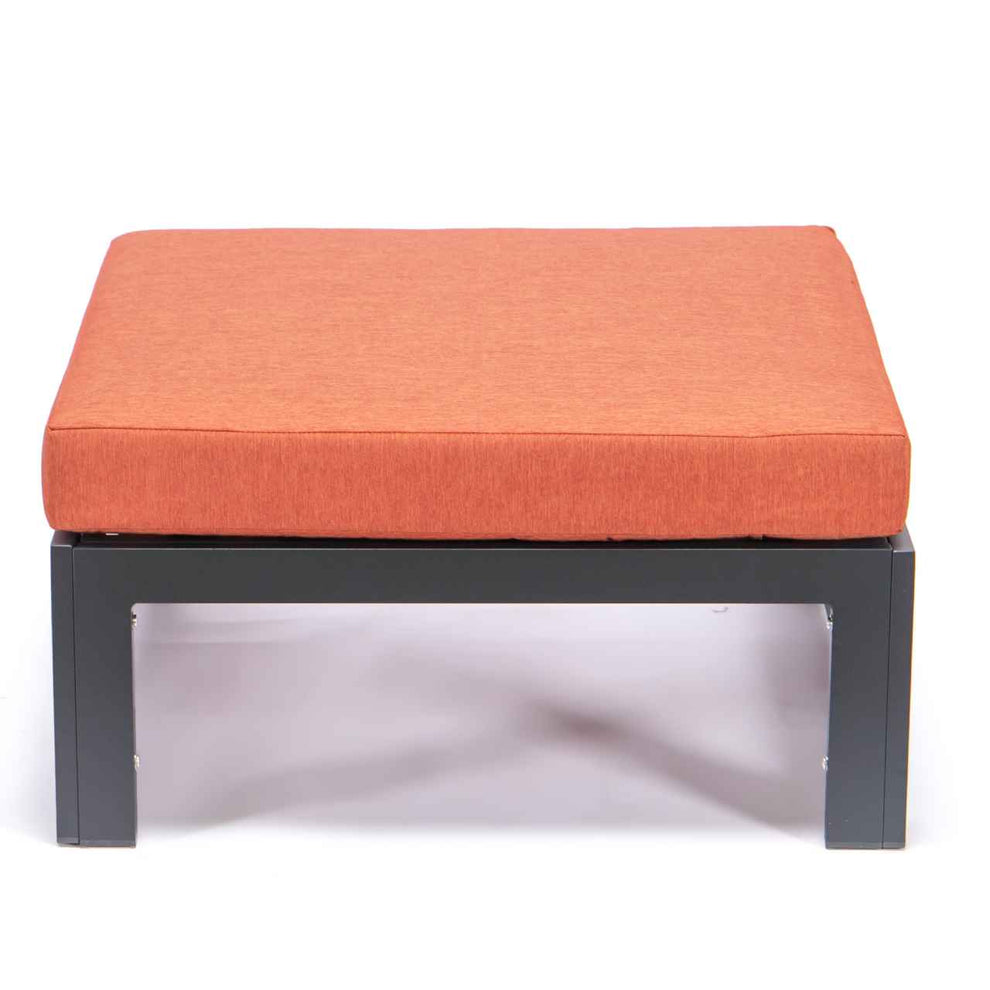 LeisureMod Chelsea Outdoor Patio Black Aluminum Ottomans With Cushions Set Of 2 | Outdoor Ottomans | Modishstore - 17