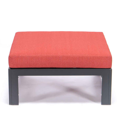 LeisureMod Chelsea Outdoor Patio Black Aluminum Ottomans With Cushions Set Of 2 | Outdoor Ottomans | Modishstore - 21