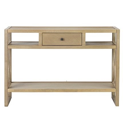 Durban Solid Wood Rectangular Console Table Grey - KD by Jeffan | Console Tables | Modishstore - 2