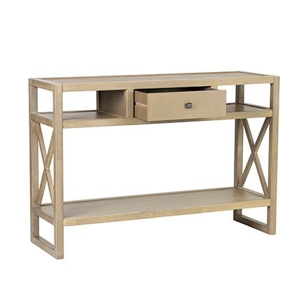 Durban Solid Wood Rectangular Console Table Grey - KD by Jeffan | Console Tables | Modishstore - 3