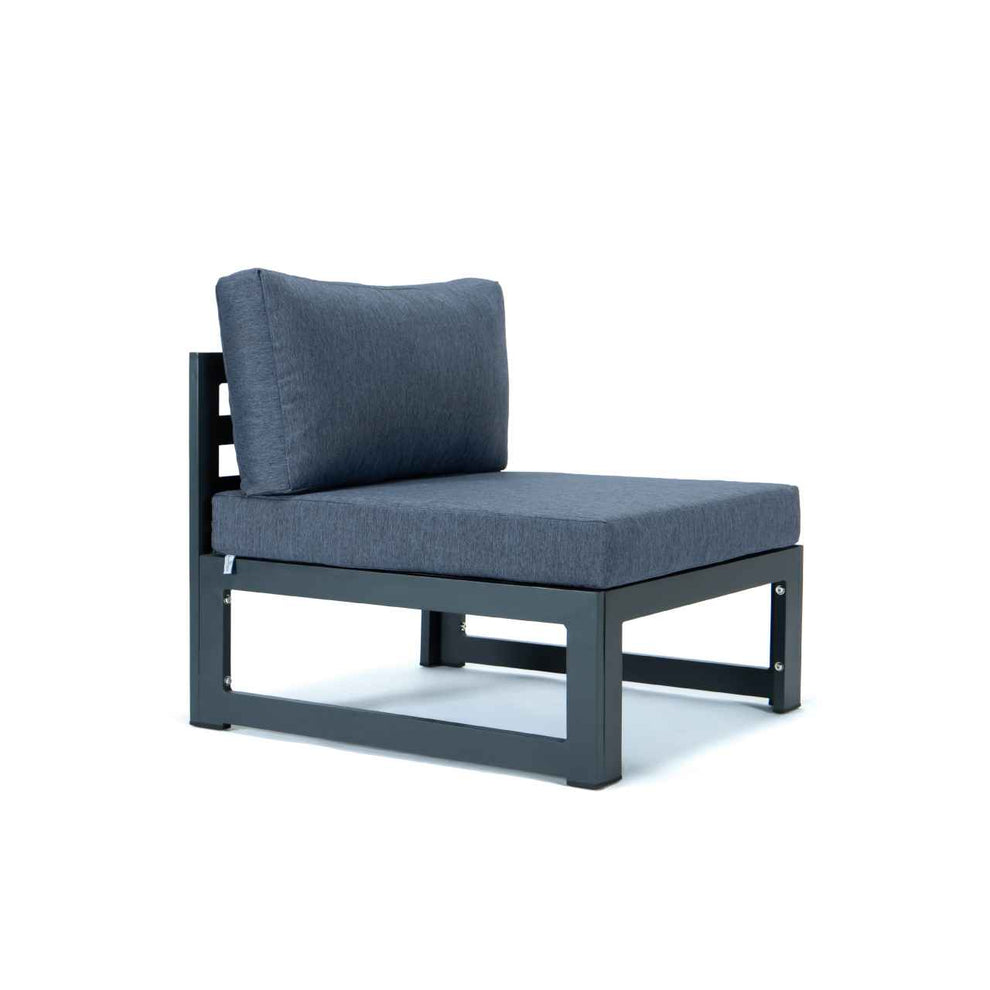 LeisureMod Chelsea 7-Piece Patio Sectional And Coffee Table Set Black Aluminum With Cushions | Outdoor Sofas, Loveseats & Sectionals | Modishstore - 21