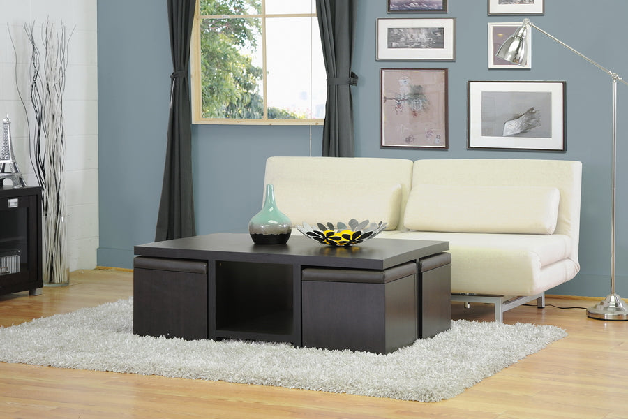 baxton studio prescott modern table and stool set with hidden storage | Modish Furniture Store-3
