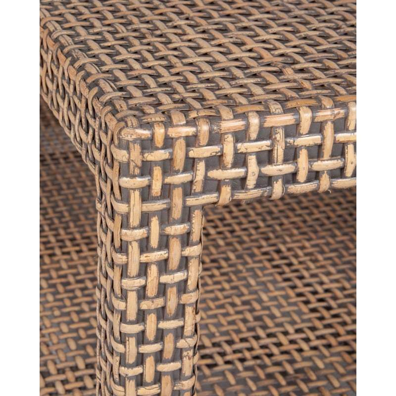 Lewis Mahogany/Rattan Peel Coffee Table, Square by Jeffan | Coffee Tables | Modishstore - 2
