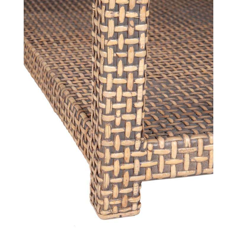 Lewis Mahogany/Rattan Peel Coffee Table, Square by Jeffan | Coffee Tables | Modishstore - 4