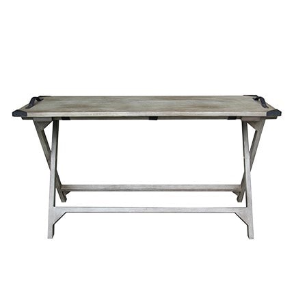 (LS) Galveston Mindi Wood Console Table Vintage Grey Folding by Jeffan | Console Tables | Modishstore