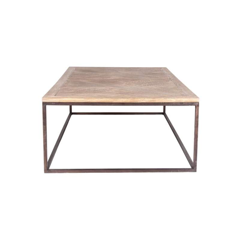 Bryant  Veneer Wood Coffee Table with Parquet Top and Metal Base by Jeffan | Coffee Tables | Modishstore - 2