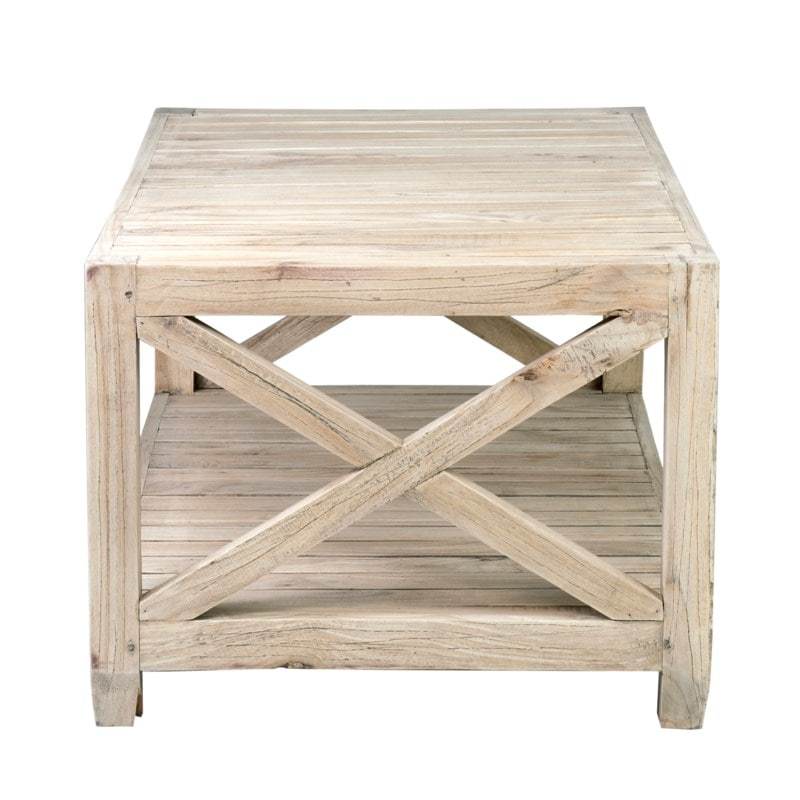 Promenade Mindi Wood Slatted Coffee Table by Jeffan | Coffee Tables | Modishstore - 2