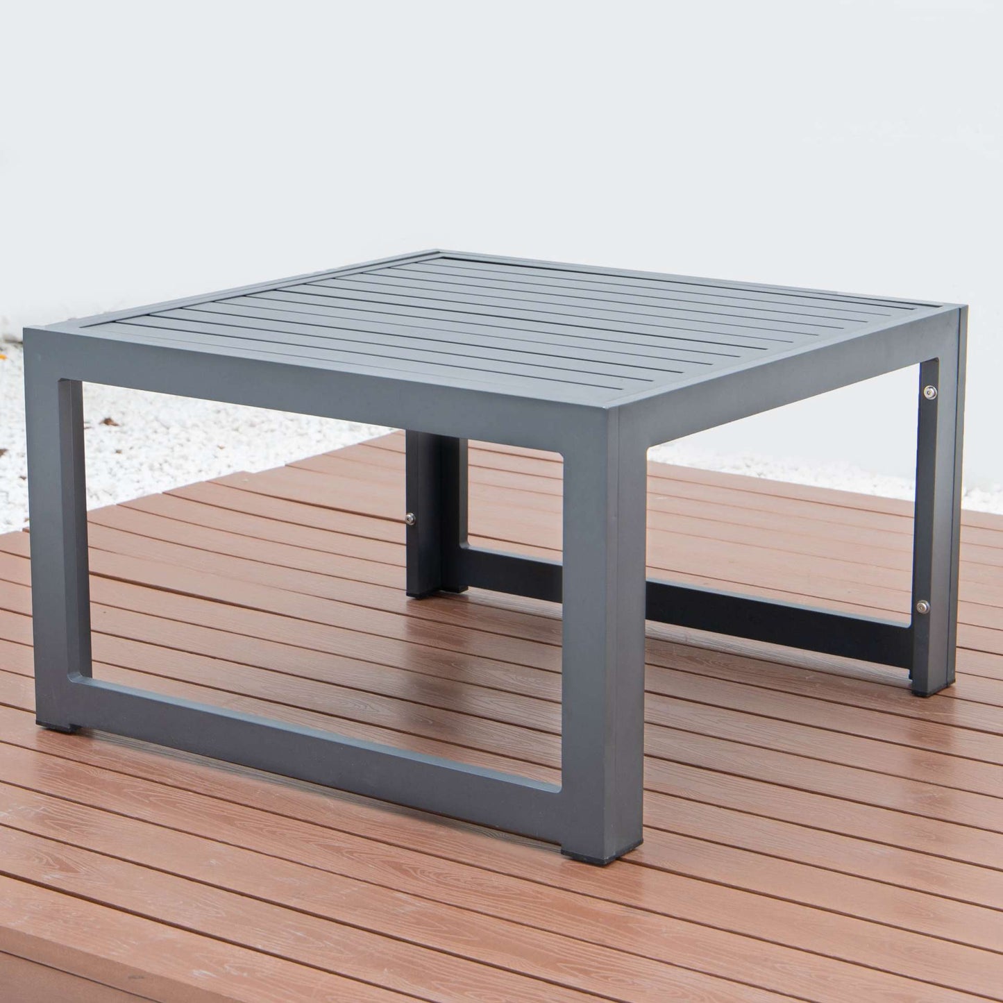 LeisureMod Chelsea Patio Coffee Table With Black Aluminum | Coffee Tables | Modishstore - 2