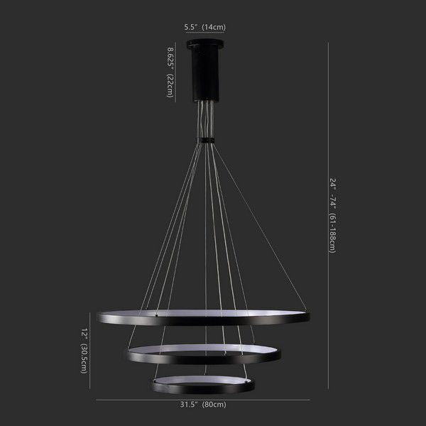 Safavieh Meranda 3 Tier Chandelier - Black | Chandeliers | Modishstore - 5