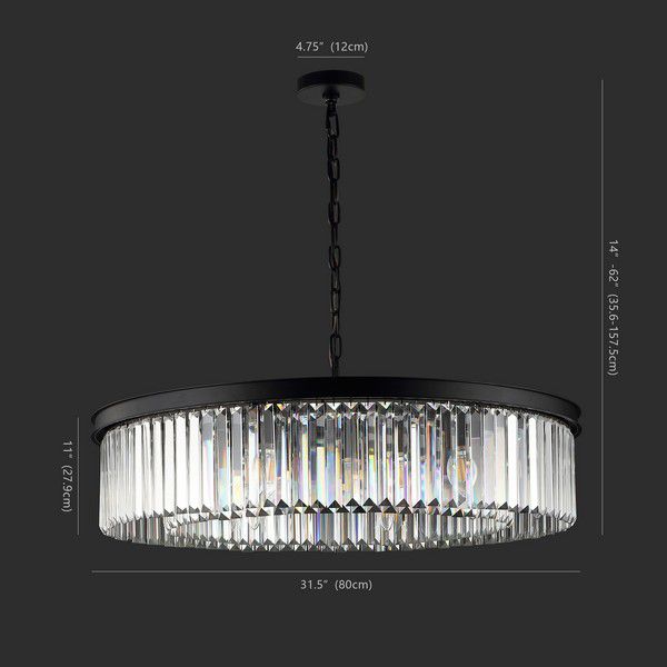 Safavieh Jennaya Crystal Chandelier - Black | Chandeliers | Modishstore - 3