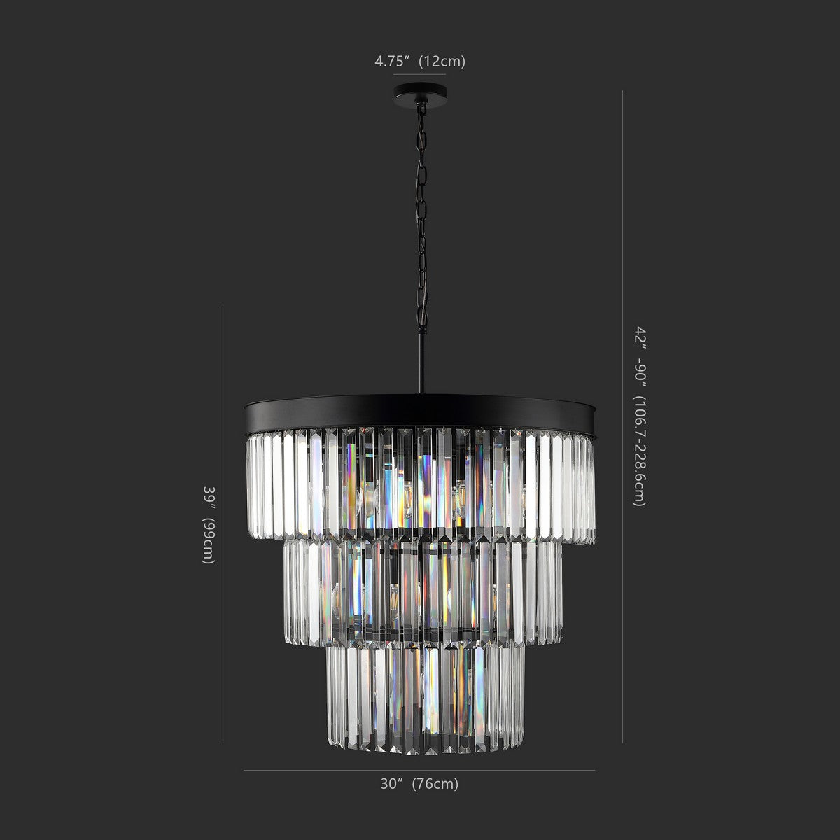 Safavieh Coulette 3 Tier Crystal Chande | Chandeliers | Modishstore - 2