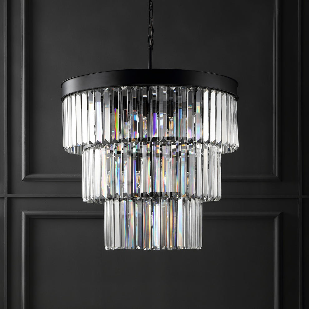 Safavieh Coulette 3 Tier Crystal Chande | Chandeliers | Modishstore