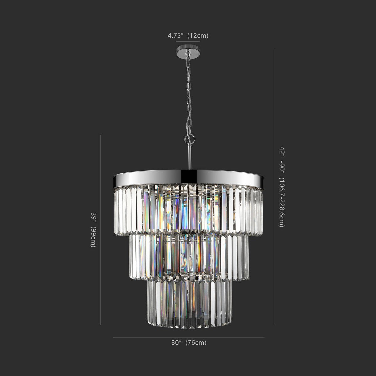 Safavieh Coulette 3 Tier Crystal Chande | Chandeliers | Modishstore - 6