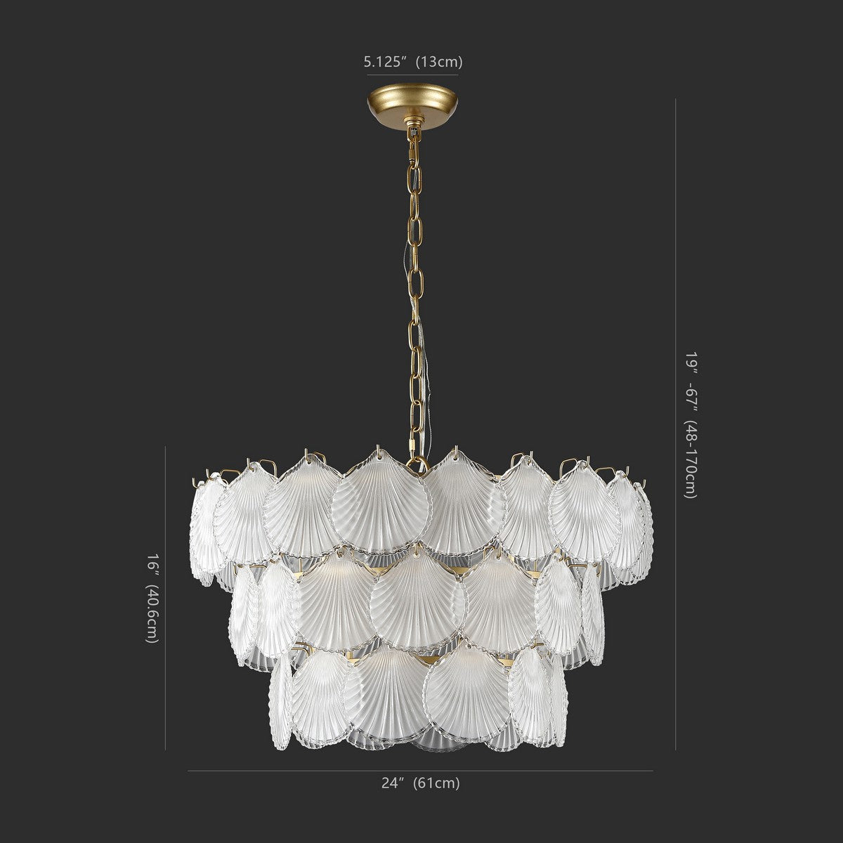 Safavieh Gutierrez 3 Tier Glass Chandel | Chandeliers | Modishstore - 2