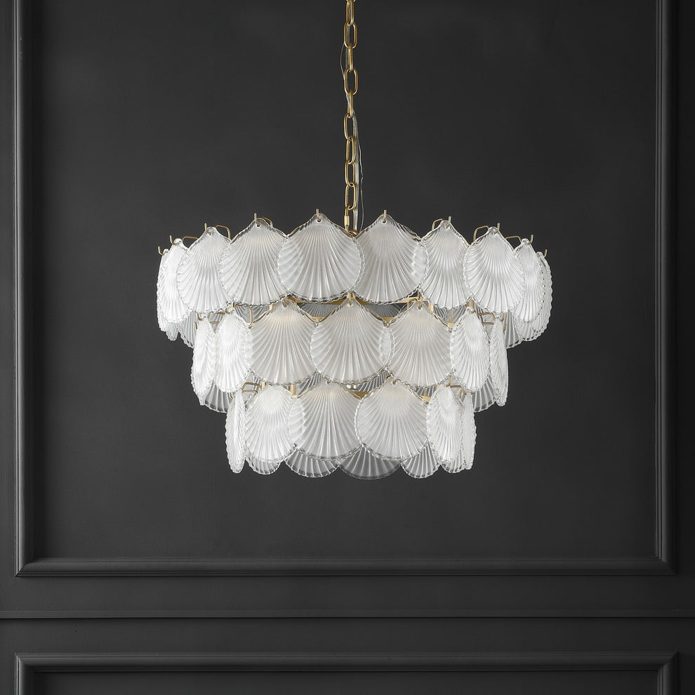 Safavieh Gutierrez 3 Tier Glass Chandel | Chandeliers | Modishstore - 4
