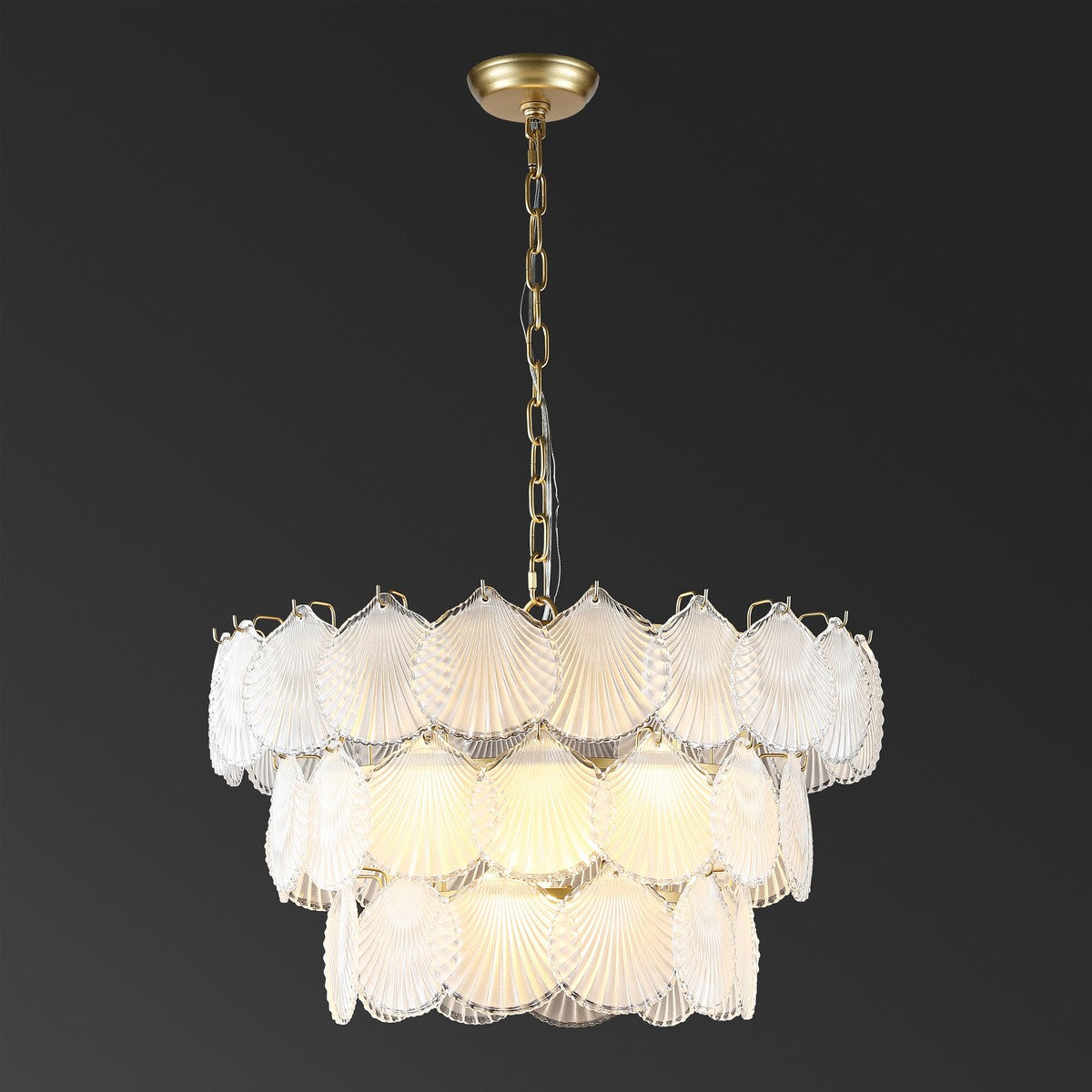 Safavieh Gutierrez 3 Tier Glass Chandel | Chandeliers | Modishstore