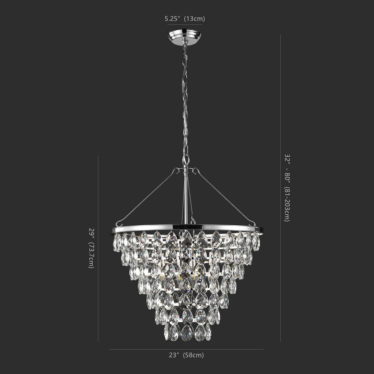 Safavieh Nydia Teardrop Chandelier | Chandeliers | Modishstore - 2