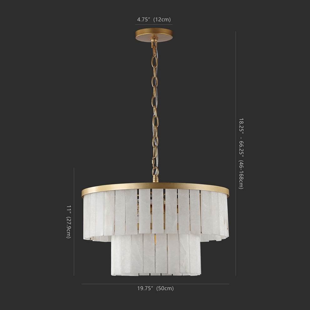 Safavieh Kiandra Marble 2 Tier Chandeli | Chandeliers | Modishstore - 2