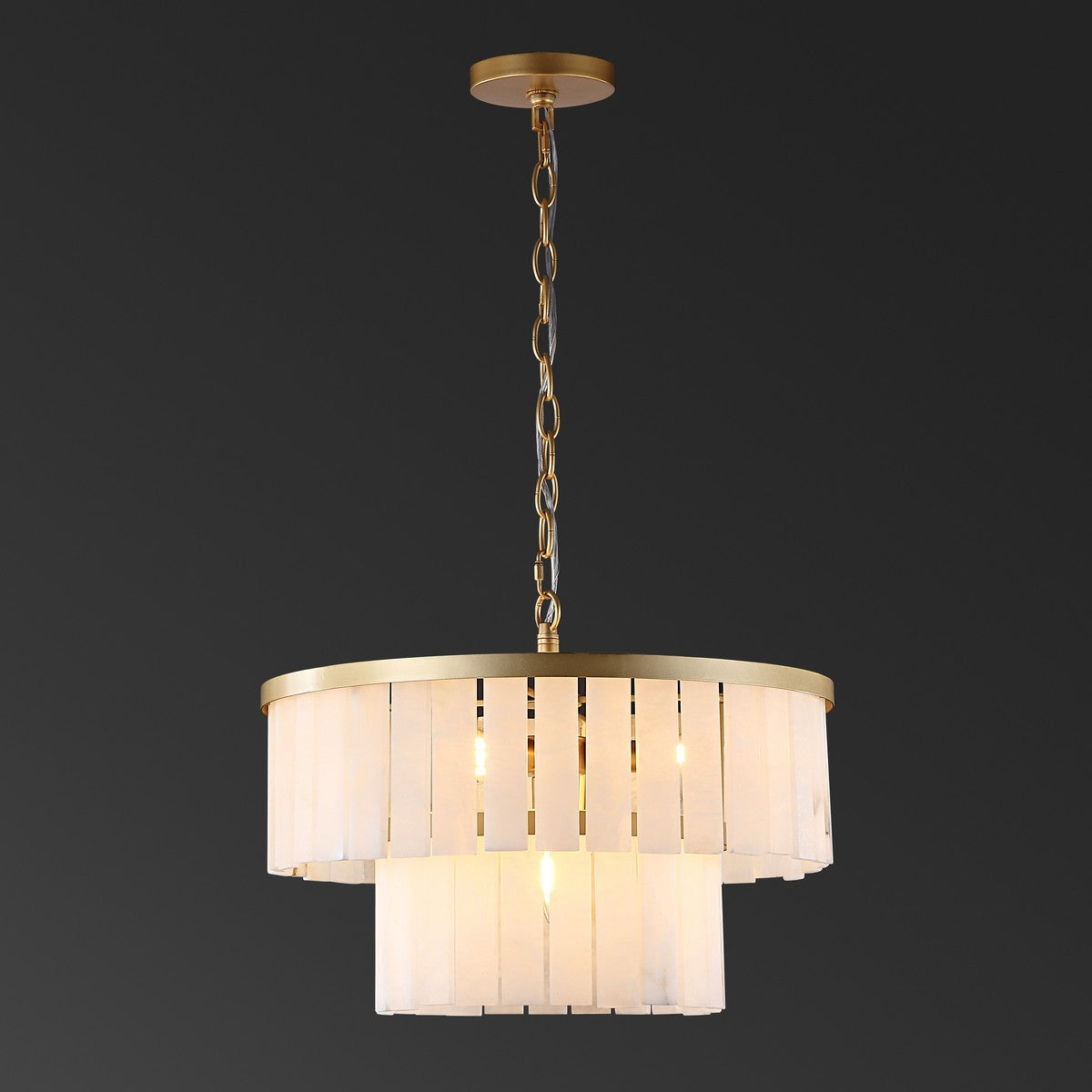Safavieh Kiandra Marble 2 Tier Chandeli | Chandeliers | Modishstore