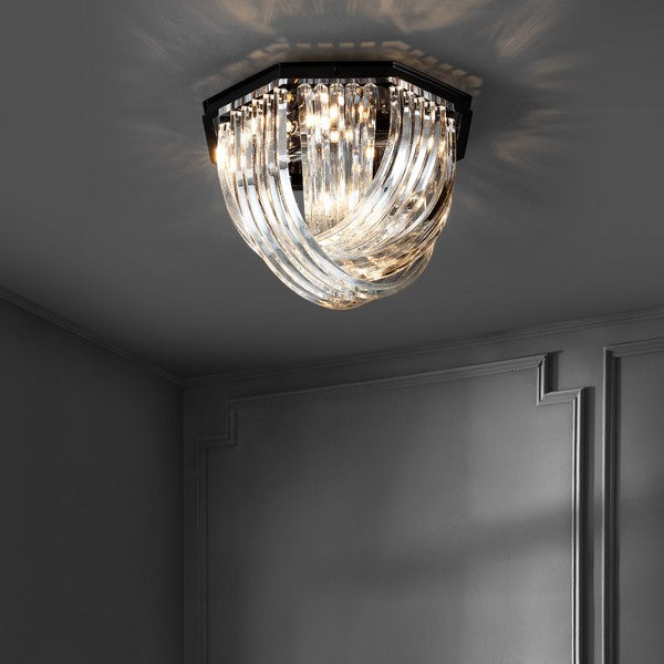 Safavieh Tracy Glass Flush Mount | Ceiling Lamps | Modishstore