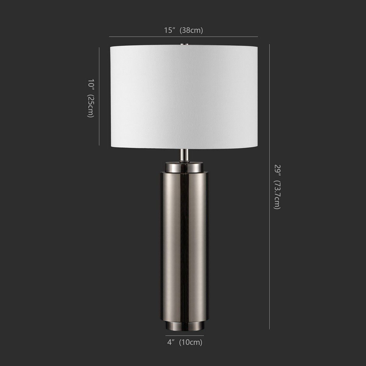 Safavieh Terry Metal Pillar Table Lamp - Nickel | Table Lamps | Modishstore - 3