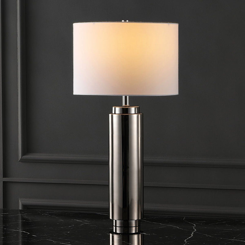 Safavieh Terry Metal Pillar Table Lamp - Nickel | Table Lamps | Modishstore